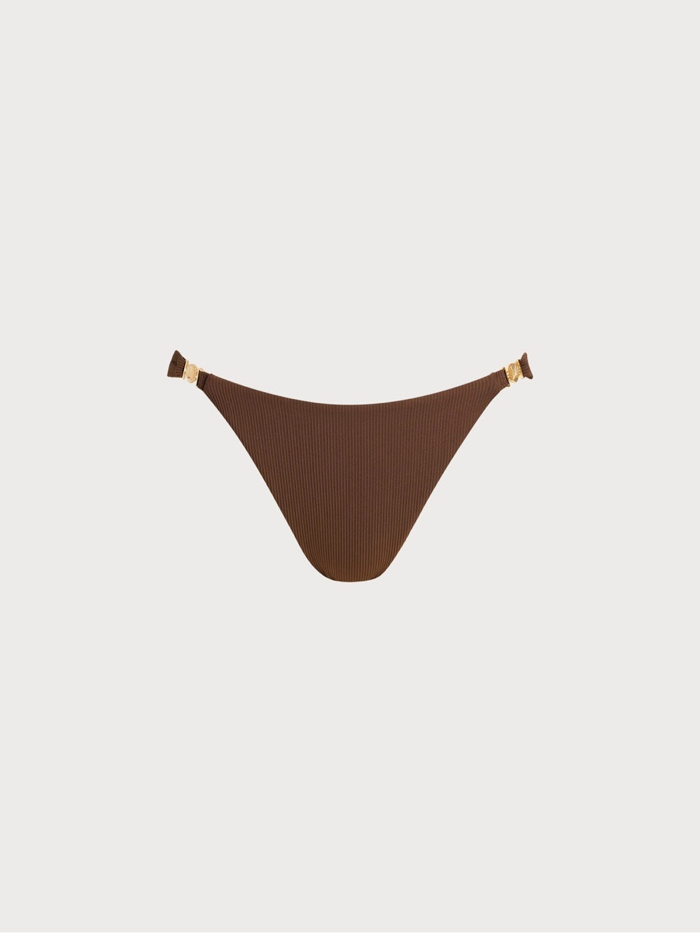 Brown Ribbed Triangle Bikini Set - Women's Swim - Picture 4 of 5